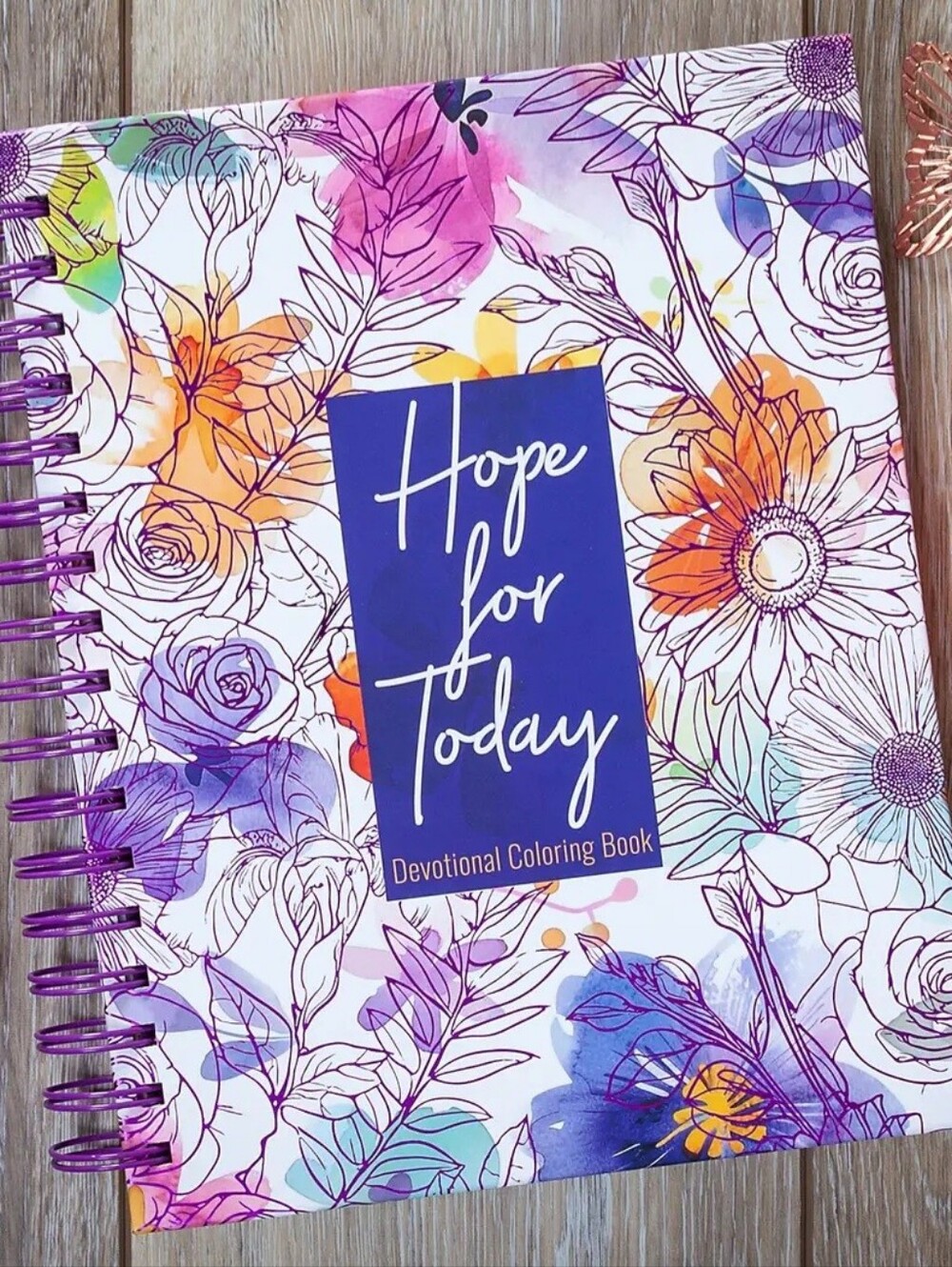 Hope for Today Devotional Coloring Book - Floral Cover